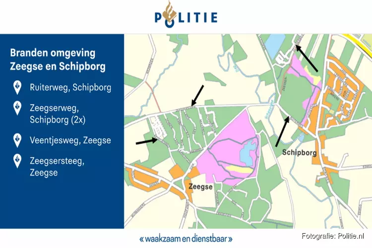 Meerdere branden in omgeving Schipborg en Zeegse