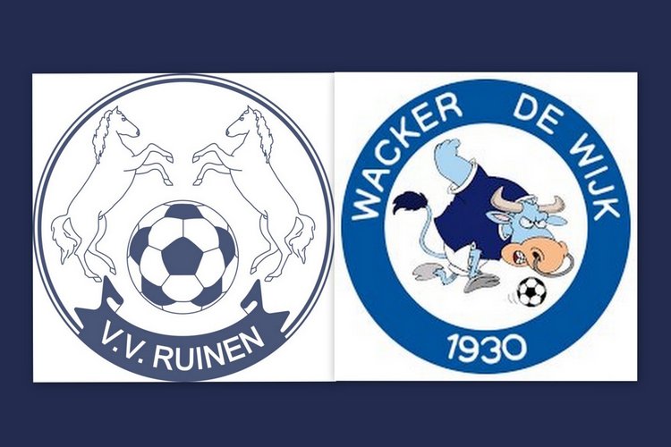 Gezocht: De betekenis van clublogo’s VV Ruinen en VV Wacker de Wijk